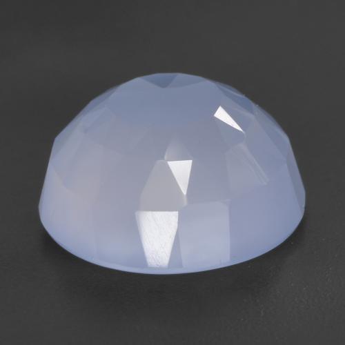 Calcédoine bleue naturelle coupe roude, 4,66 ct, translucide