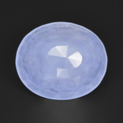 Calcédoine Violet Bleu naturelle Coupe ovale, 3.12 ct, Translucide