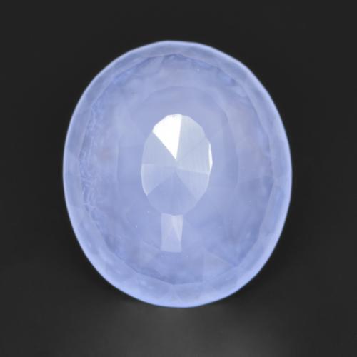 Calcédoine Violet Bleu naturelle Coupe ovale, 3.12 ct, Translucide
