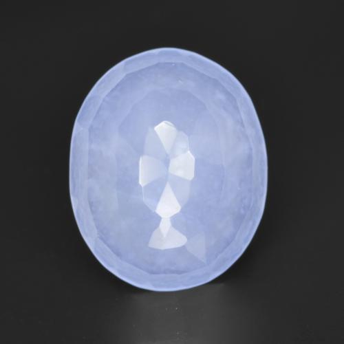 Calcédoine bleue naturelle coupe ovale, 3,04 ct, translucide