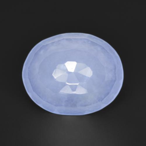 Calcédoine bleue naturelle coupe ovale, 3,04 ct, translucide