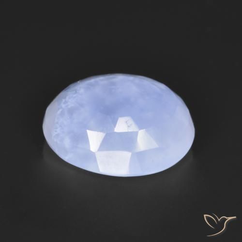 Calcédoine Bleu violacé léger naturelle ovale, 2.81 ct, Translucide