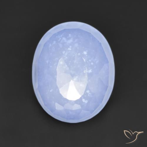 Calcédoine Violet Bleu naturelle Coupe ovale, 3.62 ct, Translucide
