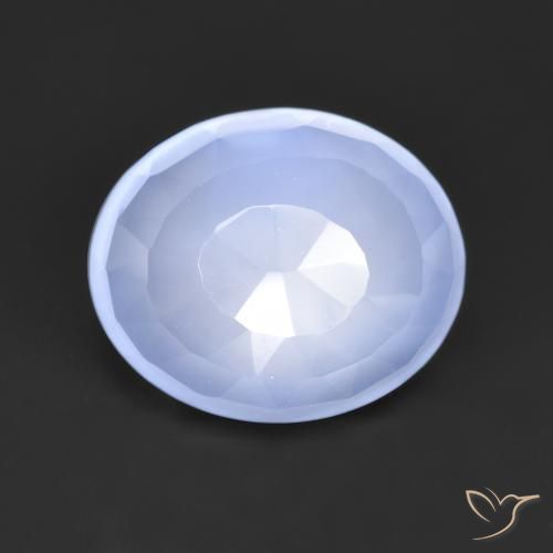 Calcédoine Bleu clair naturelle ovale, 3.26 ct, Translucide