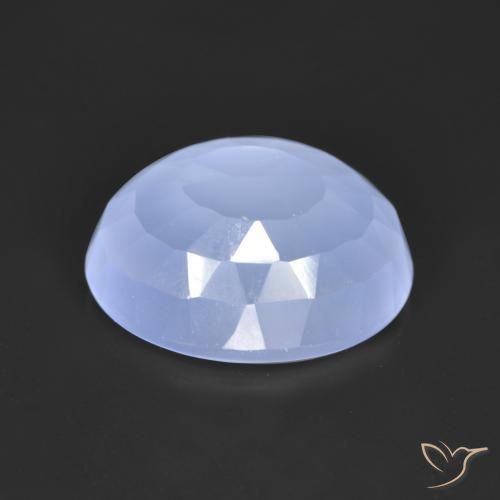 Calcédoine Bleu clair naturelle ovale, 3.26 ct, Translucide
