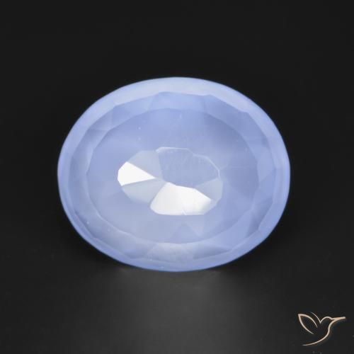 Calcédoine Bleu clair naturelle Coupe ovale, 3.22 ct, Translucide