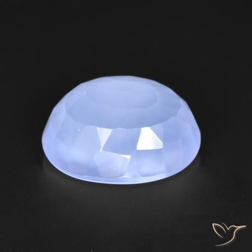 Calcédoine Bleu clair naturelle Coupe ovale, 3.22 ct, Translucide