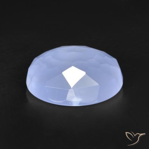 Calcédoine violet bleu naturelle coupe ovale, 3,19 ct, translucide