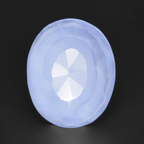 Calcédoine Violet Bleu naturelle Coupe ovale, 3.87 ct, Translucide
