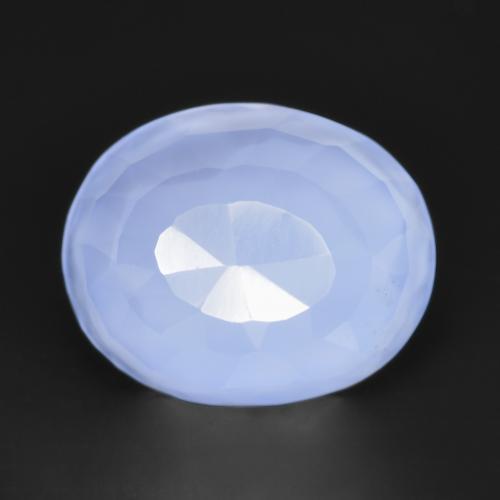 Calcédoine Violet Bleu naturelle Coupe ovale, 3.87 ct, Translucide