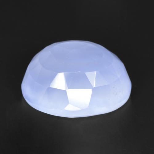 Calcédoine Violet Bleu naturelle Coupe ovale, 3.87 ct, Translucide