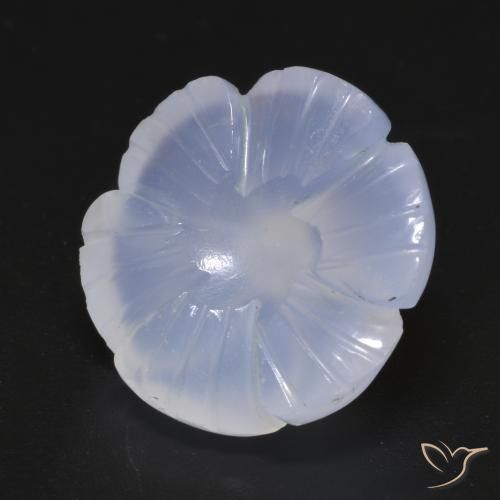 Calcédoine Violet Bleu naturelle Taille Fleur, 11.62 ct, Translucide