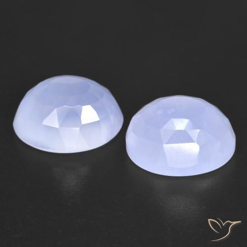 Achetez naturel 7.44ct Bleu clair Calcédoine gems, Coupe ovale, En provenance Brésil chez GemSelect. En stock, livraison internationale!