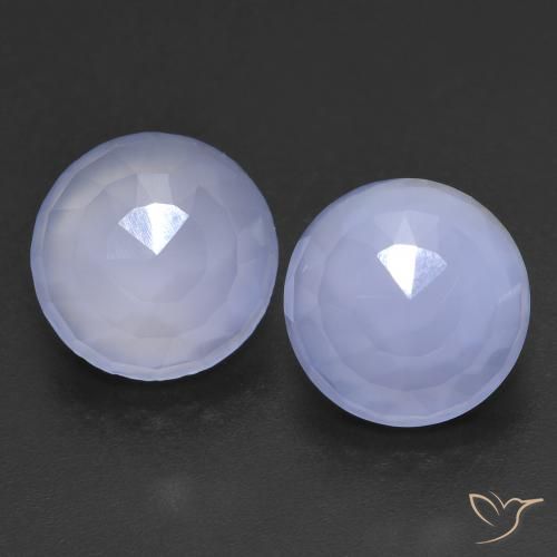 13.20ctw Naturel Violet Bleu Calcédoine, Tour, Translucide