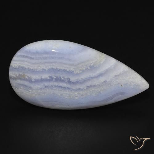 Calcédoine Violet Bleu naturelle En forme de poire, 19.41 ct, Opaque