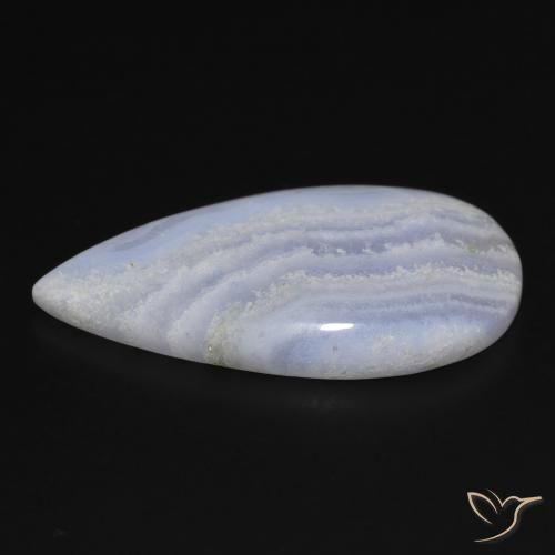 Calcédoine Violet Bleu naturelle En forme de poire, 19.41 ct, Opaque