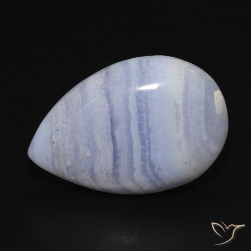 Calcédoine Violet Bleu naturelle En forme de poire, 14.58 ct, Opaque
