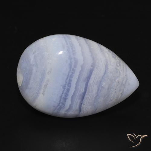 Calcédoine Violet Bleu naturelle En forme de poire, 14.58 ct, Opaque
