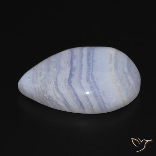 Calcédoine Violet Bleu naturelle En forme de poire, 14.58 ct, Opaque