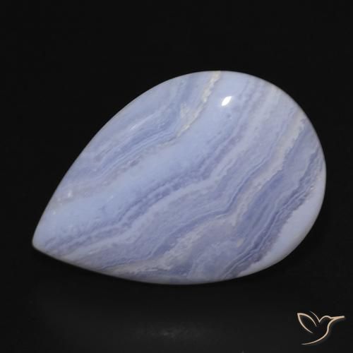 17.18ct Naturel Bleu violacé léger Calcédoine, En forme de poire, Opaque