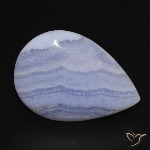 Calcédoine Bleu violacé léger naturelle En forme de poire, 17.18 ct, Opaque