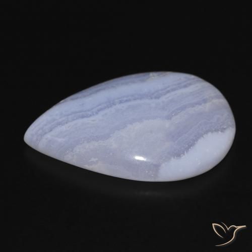 Calcédoine Bleu violacé léger naturelle En forme de poire, 17.18 ct, Opaque