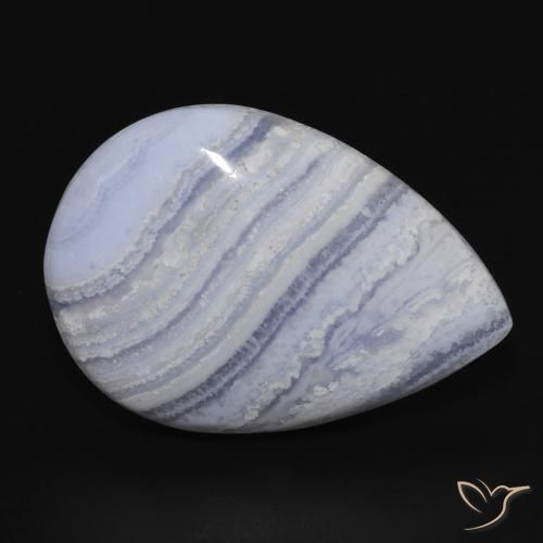 Calcédoine Bleu ciel léger naturelle En forme de poire, 19.83 ct, Opaque