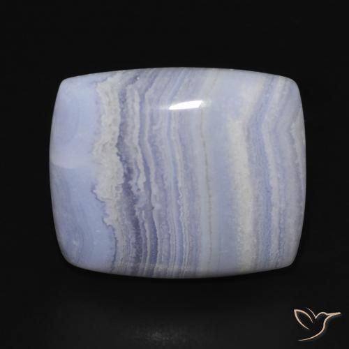 22.40ct Naturel Bleu violacé léger Calcédoine, Coussin, Opaque