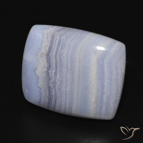 Calcédoine Bleu violacé léger naturelle Coussin, 22.40 ct, Opaque