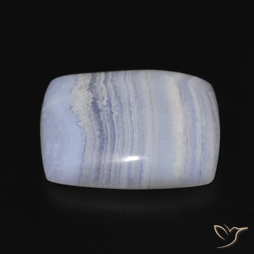 Calcédoine Bleu violacé léger naturelle Coussin, 22.40 ct, Opaque