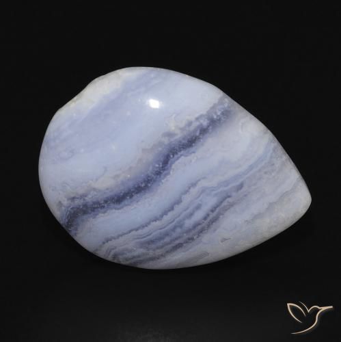Calcédoine Violet Bleu naturelle En forme de poire, 11.83 ct, Opaque