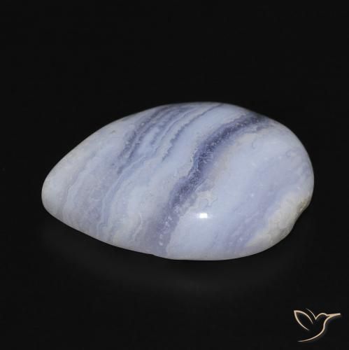 Calcédoine Violet Bleu naturelle En forme de poire, 11.83 ct, Opaque