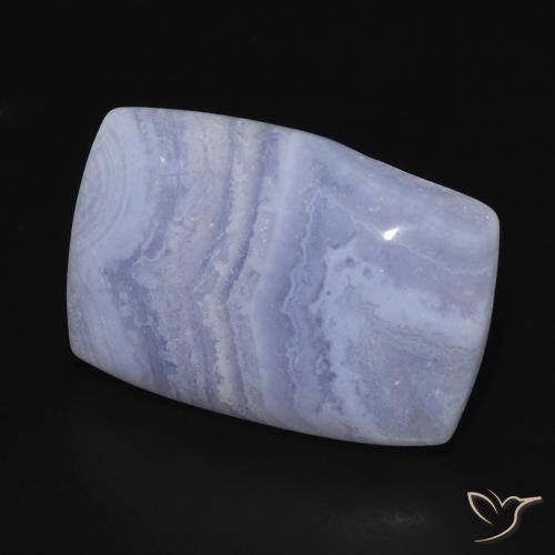 Calcédoine Bleu violacé léger naturelle Coussin, 18.23 ct, Opaque