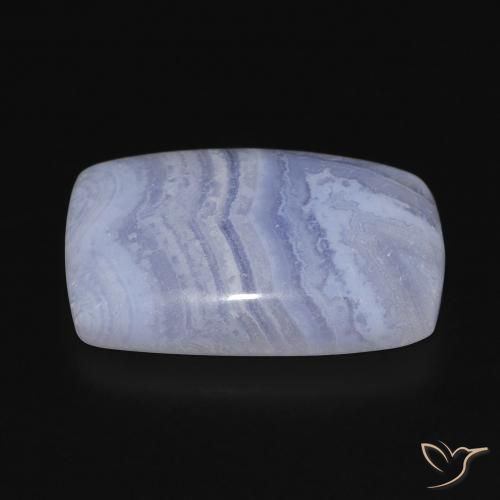 Calcédoine Bleu violacé léger naturelle Coussin, 18.23 ct, Opaque