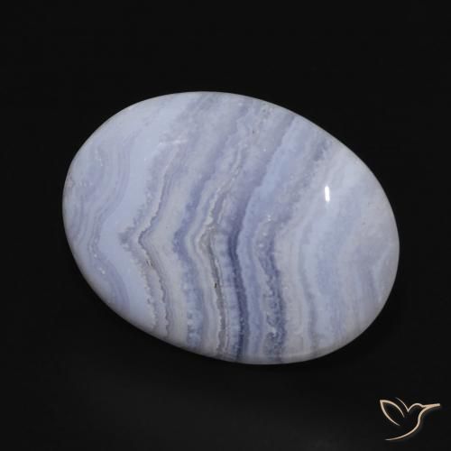 Calcédoine Bleu violacé léger naturelle ovale, 13.27 ct, Opaque