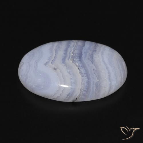 Calcédoine Bleu violacé léger naturelle ovale, 13.27 ct, Opaque