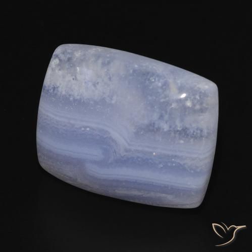 Calcédoine Bleu violacé léger naturelle Coussin, 15.63 ct, Opaque