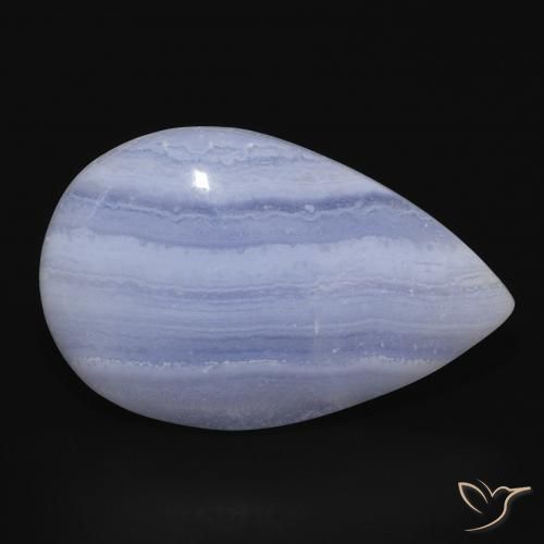 Calcédoine Violet Bleu naturelle En forme de poire, 16.29 ct, Opaque