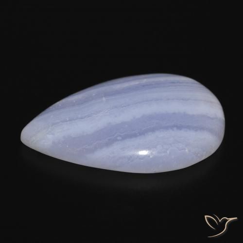 Calcédoine Violet Bleu naturelle En forme de poire, 16.29 ct, Opaque