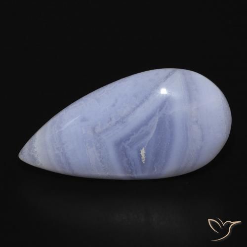 Calcédoine Bleu violacé léger naturelle En forme de poire, 13.03 ct, Opaque