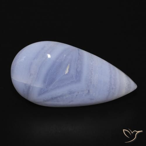 Calcédoine Bleu violacé léger naturelle En forme de poire, 13.03 ct, Opaque