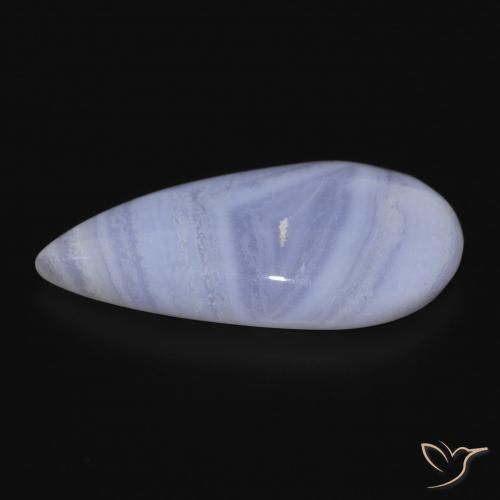 Calcédoine Bleu violacé léger naturelle En forme de poire, 13.03 ct, Opaque