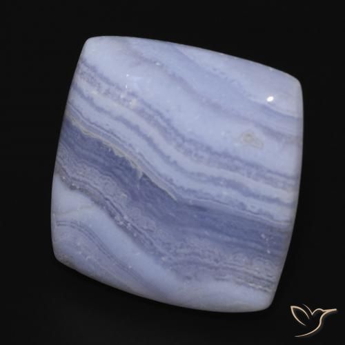 Calcédoine Bleu violacé léger naturelle Coussin, 24.49 ct, Opaque