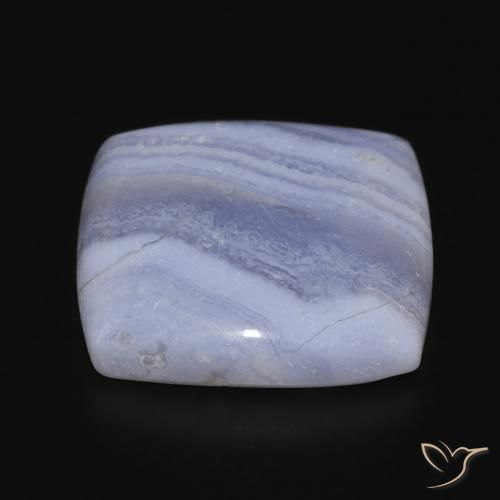 Calcédoine Bleu violacé léger naturelle Coussin, 24.49 ct, Opaque