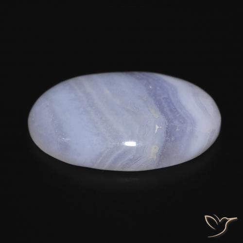 Calcédoine Violet Bleu naturelle ovale, 21.17 ct, Opaque