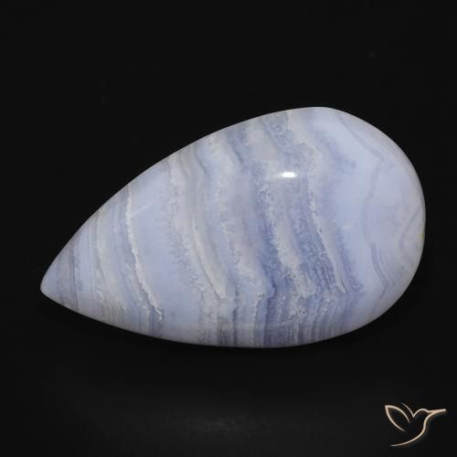 16.09ct Naturel Bleu clair Calcédoine, En forme de poire, Opaque