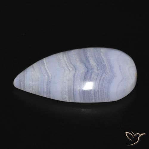 Calcédoine Bleu clair naturelle En forme de poire, 16.09 ct, Opaque