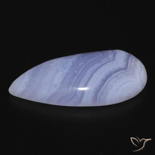 Calcédoine Bleu clair naturelle En forme de poire, 26.46 ct, Opaque