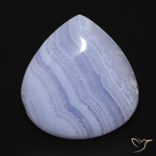 17.84ct Naturel Bleu clair Calcédoine, En forme de poire, Opaque