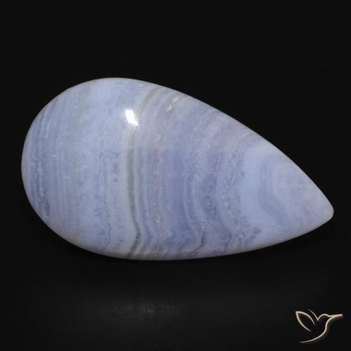 Calcédoine Violet Bleu naturelle En forme de poire, 17.74 ct, Opaque